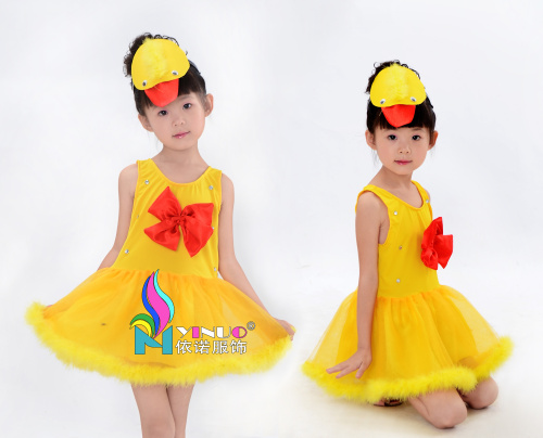 小鸭子动物卡通服 儿童丑小鸭童话剧演出服装 幼儿大黄鸭表演衣服
