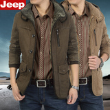 冬装afs jeep战地吉普棉衣男中长款修身棉服加绒加厚夹克外套青年
