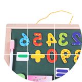 益智品味双面磁性墙挂式写字板儿童早教益智教具榉木画板黑板3岁