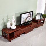 实木中式客厅家具实木电视柜伸缩电视柜组合水曲柳电视柜实木欧式