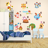 识物水果英文自粘墙贴纸贴画儿童房间卡通幼儿园宝宝学习动物看图