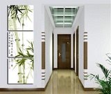 绿色竹子 装饰画 挂画 客厅/过道/走廊玄关竖式三联画 竖版无框画