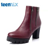 Teenmix/天美意冬季牛皮女皮靴短靴25-18DD5