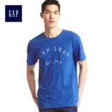 Gap男装 徽标做旧印花单袋纯棉短袖T恤 薄款logo夏装上衣200086