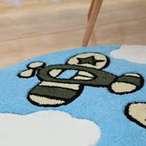 腈纶手工圆形可爱卡通地毯客厅儿童房卧室电脑椅垫子儿童爬行垫