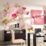 樱花浪漫卧室墙贴 防水可移除墙面贴纸 客厅沙发电视背景创意贴画