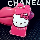 韩国kitty猫iPhone6手机壳卡通6plus可爱硅胶套苹果5s包边防摔套