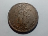 比属刚果1927年1法郎CONGO-BELGE版铜镍币28.8mm非流通外国硬币