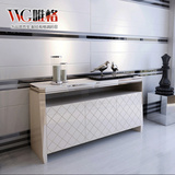 VVG现代简约奶白色餐边柜 钢琴烤漆钢化玻璃长方形时尚创意储物柜