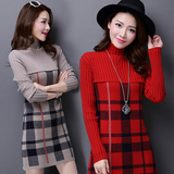 2016秋冬新款韩版女装中长款套头毛衣女半高领加厚打底羊毛针织衫