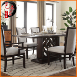 新中式水曲柳实木客厅全套餐桌椅简约中式酒店样板房餐厅家具组合