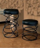 欧式风格 客厅凳 卧室铁艺凳子矮圆凳 造型独特 视觉独特个性潮流