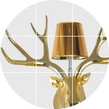 欧式创意鹿头壁灯墙上鹿角工艺品仿真复古客厅吊灯 树脂灯工艺品