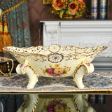 欧式果盘套装 陶瓷水果盘 创意客厅家居美式现代装饰品摆件大号