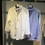 代购潮牌 Thom Browne 时尚男装 韩国流行休闲长袖衬衫 白衬衣