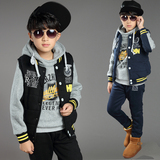 男童冬装套装三件套儿童冬季休闲中大童加厚加绒保暖韩版2015新款