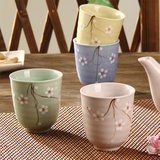 日式和风陶瓷茶杯 手绘釉下彩耐热耐高温水杯喝水杯茶具品茗杯