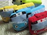 韩国进口 纯棉绉布抱枕靠垫 刺绣 PP棉 卡通小汽车儿童玩具 四色
