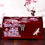 韩国珠宝首饰盒 螺钿漆器公主欧式复古木质收纳盒 结婚化妆饰品盒