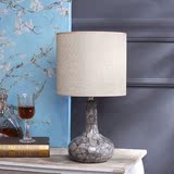 田园风陶瓷卧室床头台灯简约现代布艺家用灯具创意欧式家居装饰灯