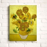 梵高油画作品向日葵装饰画帆布画无框简约现代植物花卉经典名画