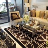 欧式咖啡色地毯客厅茶几沙发地毯卧室床边手工腈纶满铺地毯定制