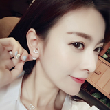 韩国大气时尚个性百搭白色雏菊耳钉气质人造珍珠耳饰饰品可爱