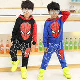 童装儿童套装2016春装新款男童蜘蛛侠长袖套装中大童卫衣两件套