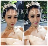 韩式新娘头饰套装baby明星同款珍珠皇冠项链耳环三件套婚纱配饰女