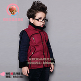 欧恰恰男童2015秋冬新款 韩版童装潮中长款皮毛一体外套K53351103