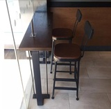 铁艺复古实木合酒吧高脚桌椅