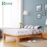 橡木床1.8米简约纯实木床1.5双人床原木1.2米单人床定做大床2.2米