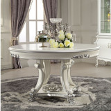大圆桌欧式圆桌新古典实木餐桌椅黑胡桃色餐桌椅1桌6椅大理石餐桌