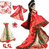 芭比娃娃旗袍美女古装衣服女孩儿童中国贵妃玩具礼物H025包邮