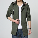 韩版薄款男士外套夹克 2016新款春季男装青年修身中长款jacket男