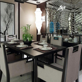 新中式餐桌椅 现代简约售楼处洽谈桌椅组合 酒店会所样板房家具