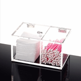 翻盖化妆棉收纳盒 亚克力棉签盒透明多功能卸妆棉化妆品收纳盒