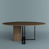 玛斯原木长桌圆桌组装家具办公桌简约现代异形餐桌PlintoTble定制