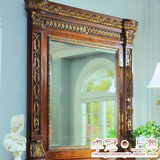 别墅盯墙镜 美式挂墙镜 做旧梳妆镜 复古化妆镜 样板房 装饰镜