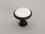 新款 黑白圆型单科 欧式陶瓷把手 衣柜抽屉单孔拉手 橱柜柜门拉手