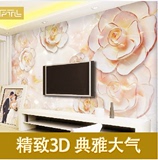 定制壁画 电视客厅沙发背景墙壁纸 3D立体无缝墙纸个性浮雕玫瑰花