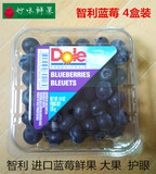 新鲜水果 智利进口有机蓝莓鲜果 浆果 大果护眼 生命之果 4盒装