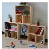松木儿童两层书柜实木自由组合书柜单个书架收纳储物柜原木书柜
