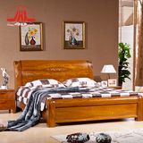 厚重款全实木床 榆木床高箱储物双人床简约现代婚床水曲柳实木床