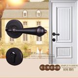 贝尔维帝铜锁美式门锁黑色房门锁分体球形欧式双开门锁卧室执手锁
