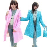韩国时尚女生长款单人雨衣可爱连体雨披成人户外徒步防水便携雨具