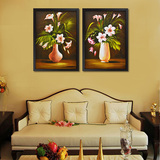 植物花卉装饰画客厅现代简约艺术三联画沙发背景墙挂画壁画有框画