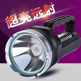强光远射探照灯LED手电筒可充电户外铝合金手提灯超亮夜钓灯