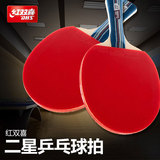 正品红双喜乒乓球拍二星级 横拍直拍2星全能型双面长反胶兵乓球拍