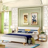 北欧实木床现代简约宜家风格卧室创意家具橡木大床1米8双人日式床
